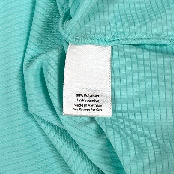 Coral Bay Womens Golf Shirt Top Size XL Sleeveless Floral Tropical Blue Stretch - Picture 7 of 8